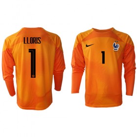 Frankrike Hugo Lloris #1 Målvakt Hemmakläder VM 2022 Långärmad
